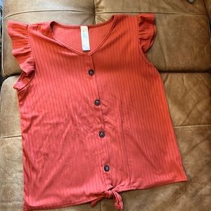 Girls size 16 ruffle sleeve blouse